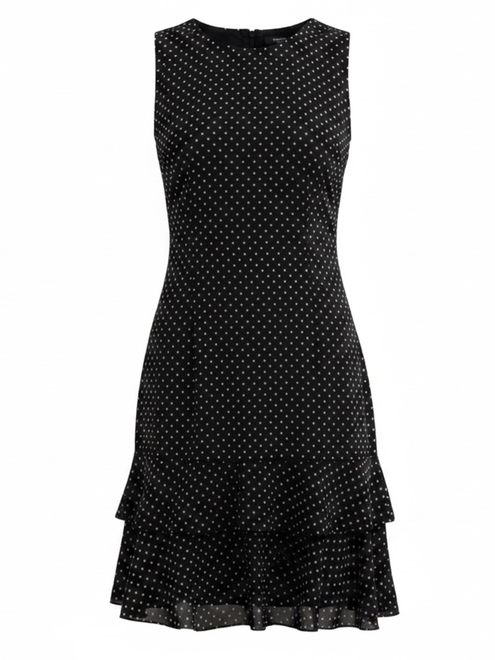 Lauren Ralph Lauren Black & White Polka Dot Tyree Sleeveless Day Dress Size 14